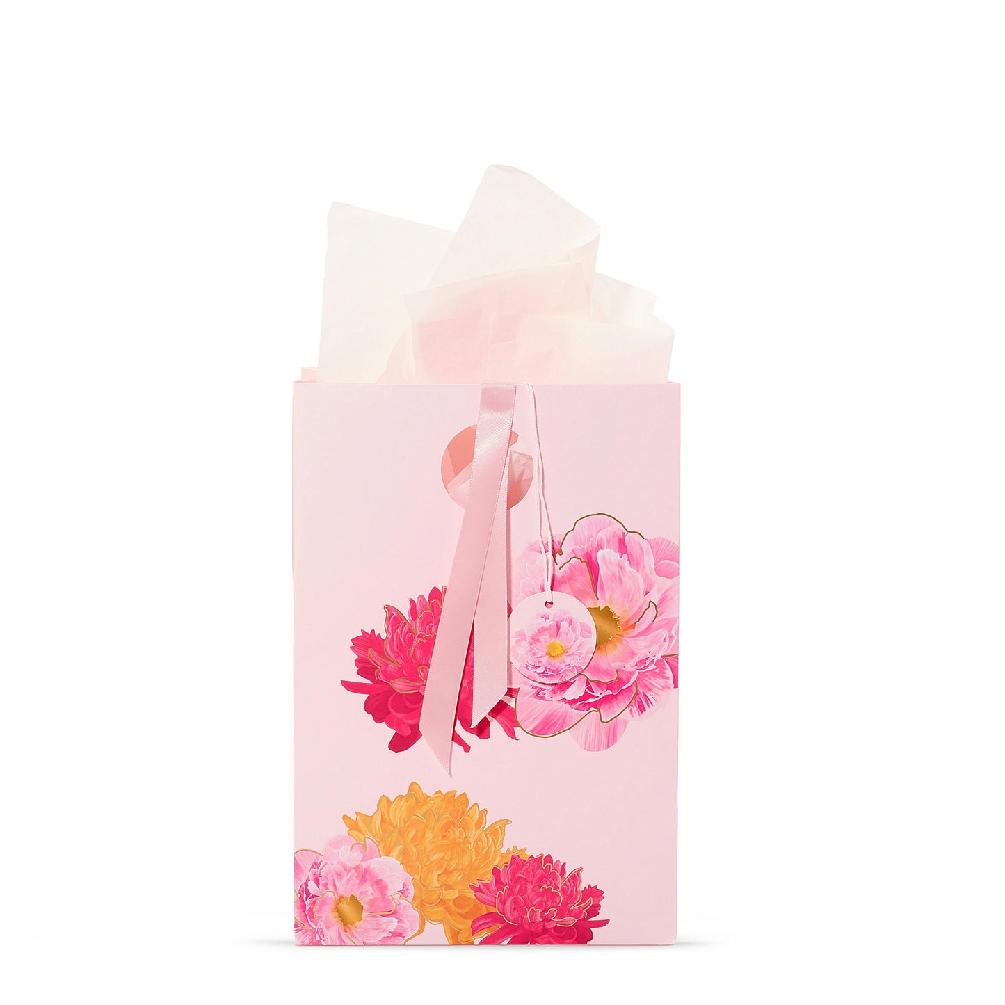 Pink Peony Floral Gift Bag (S6H3H)