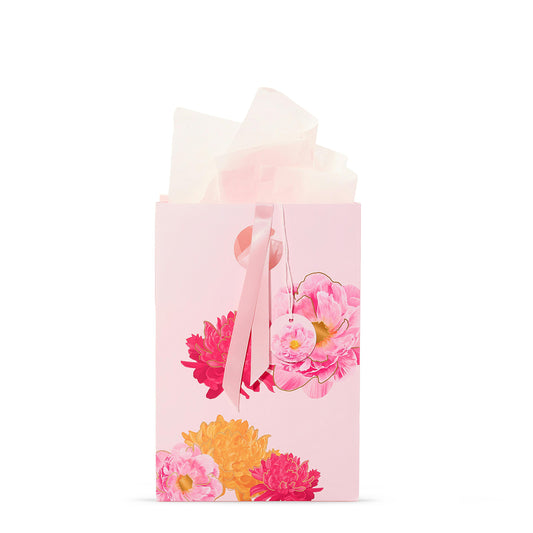 Pink Peony Floral Gift Bag (S6H3H)
